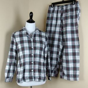 LL Bean Flannel Pajama Set Scotch Plaid Tartan